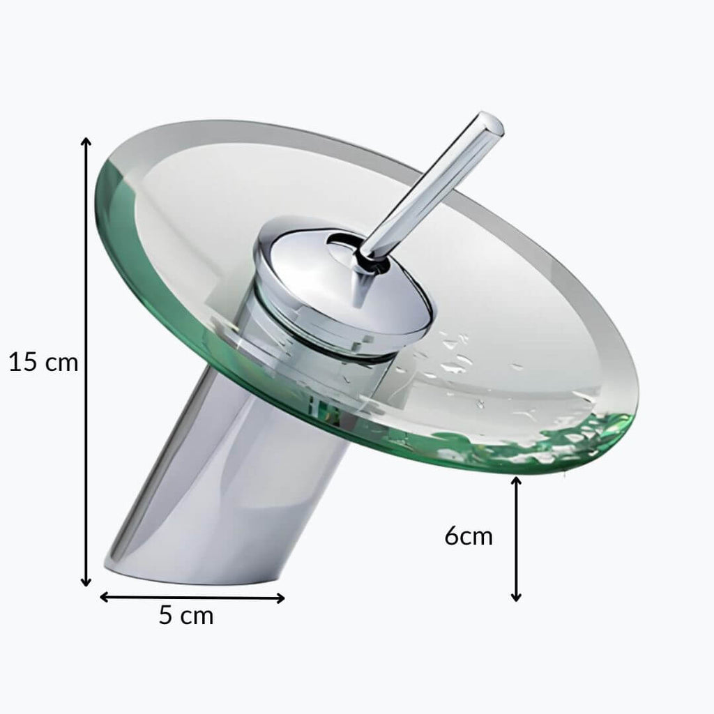 Robinet mitigeur cascade verre trempé
