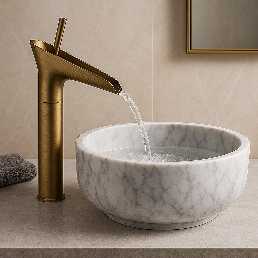 Robinet cascade laiton massif style antique