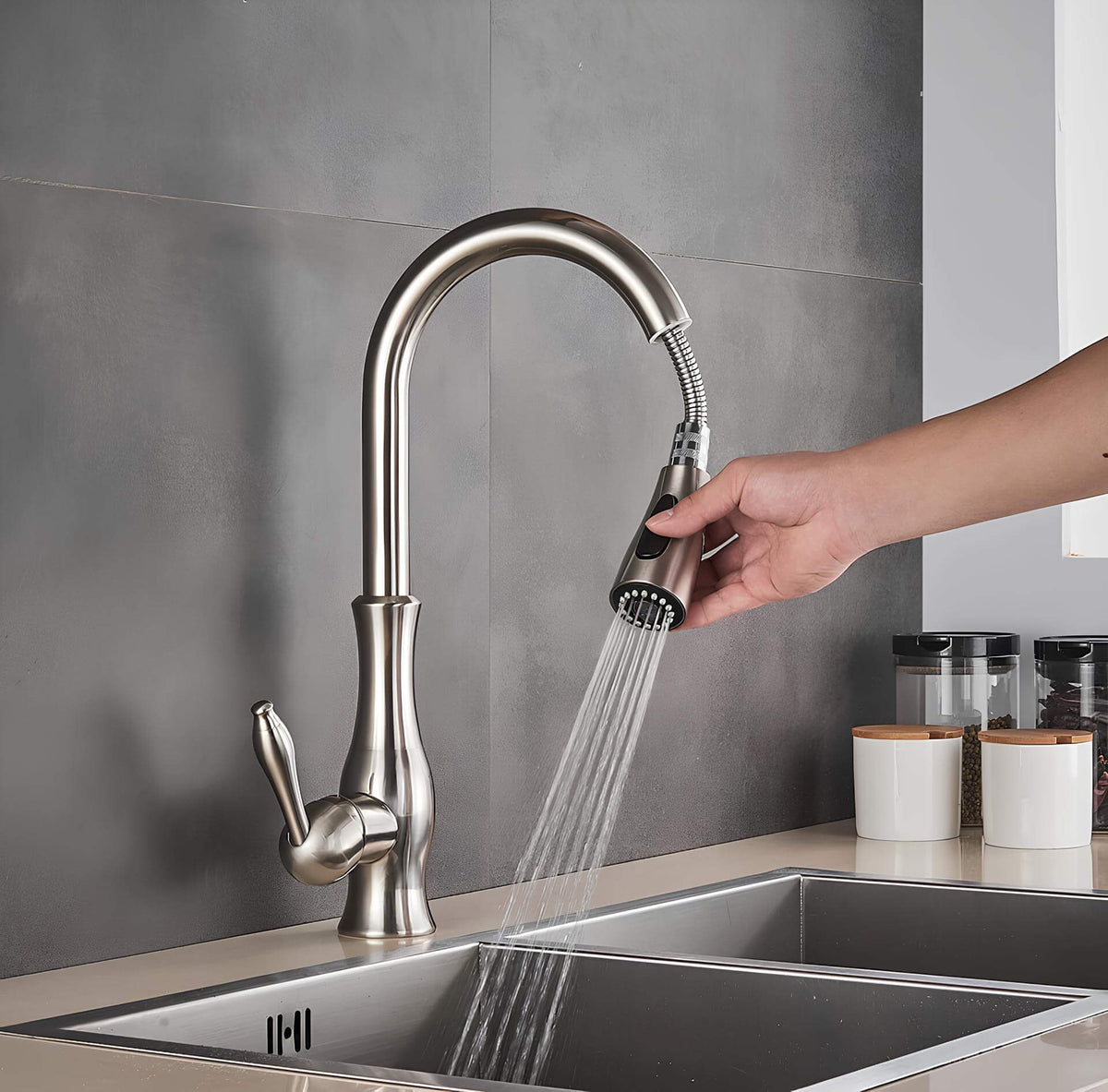 Robinet cuisine avec douchette extractible