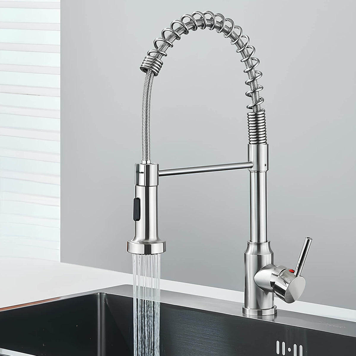 Robinet évier douchette extractible inox