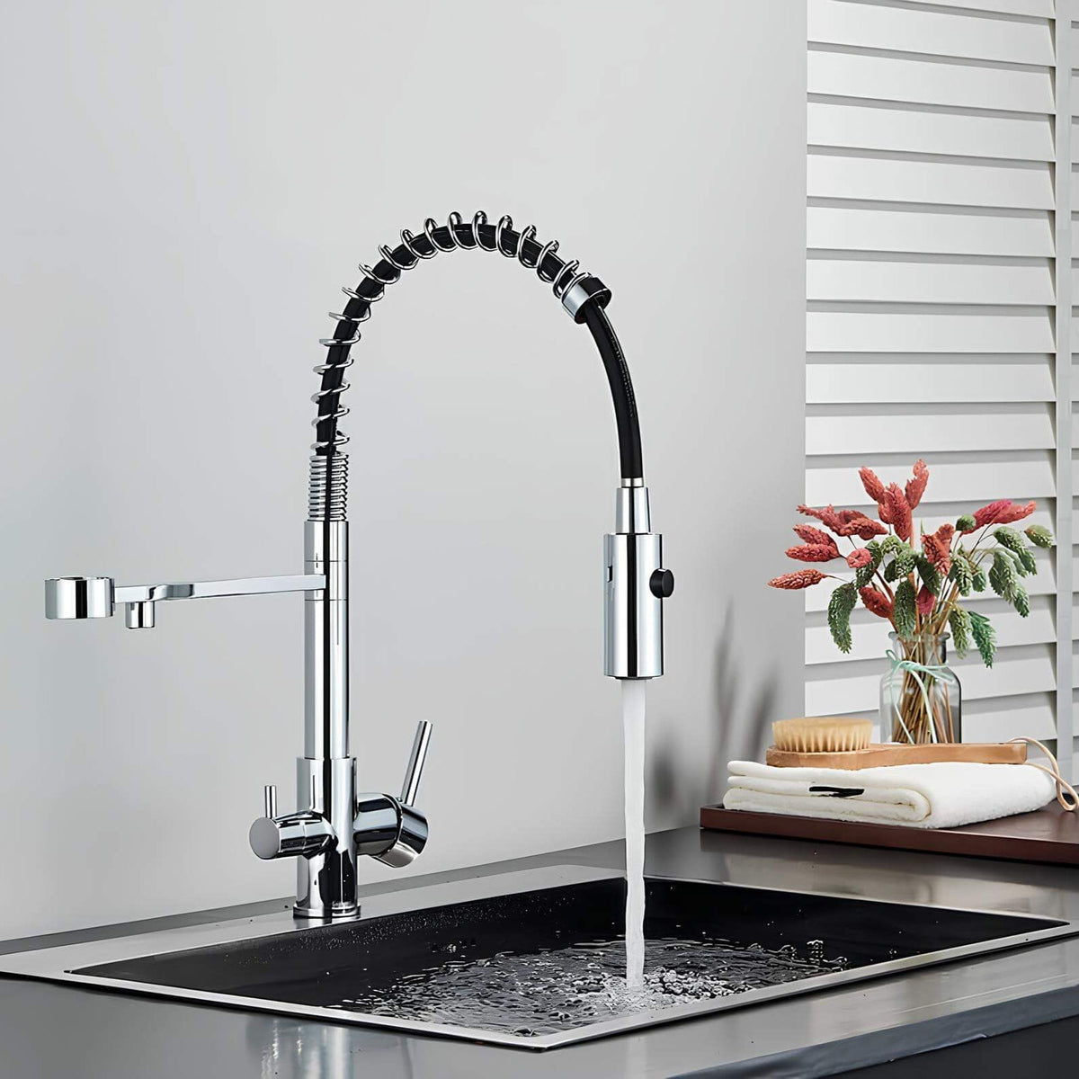 Robinet cuisine douchette eau filtrée