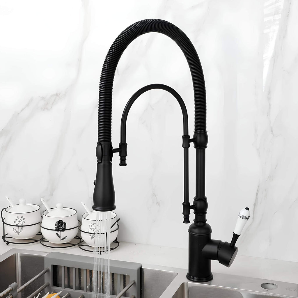Robinet cuisine douchette extractible mitigeur laiton ressort flexible