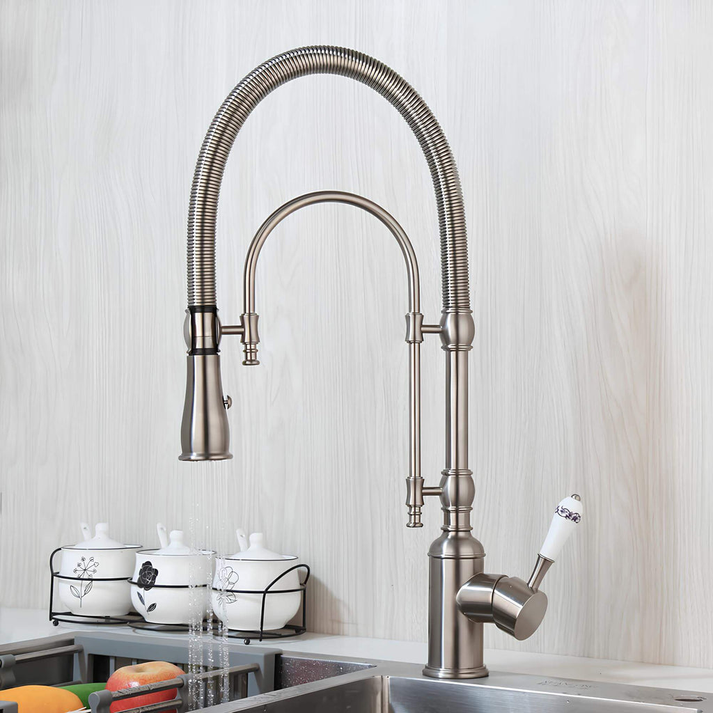 Robinet cuisine douchette extractible mitigeur laiton ressort flexible