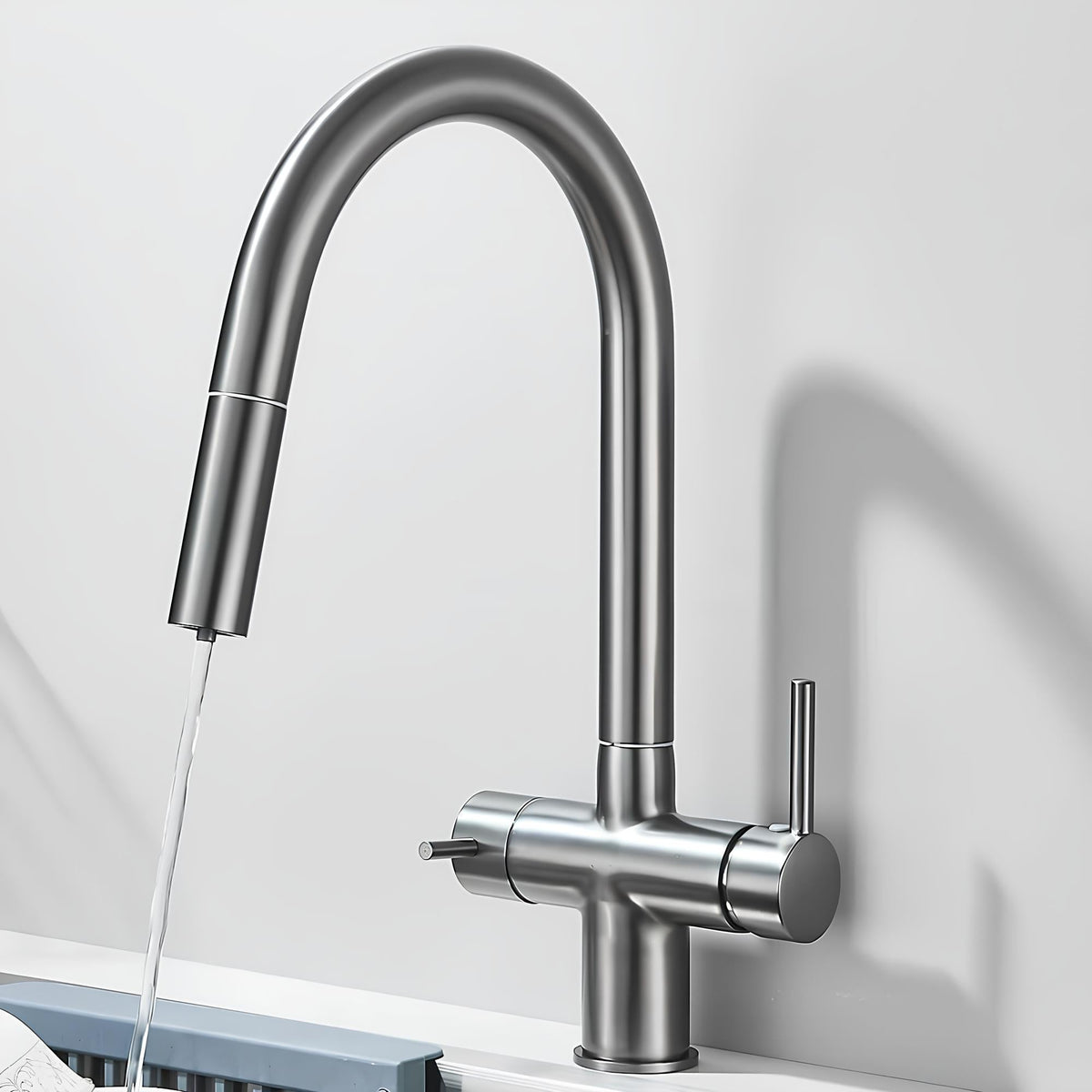 Robinet cuisine douchette rétractable rotation 360°