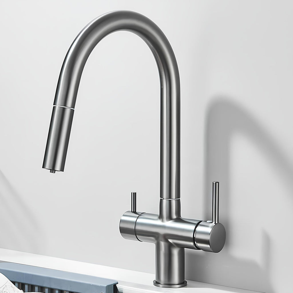 Robinet cuisine douchette rétractable rotation 360°