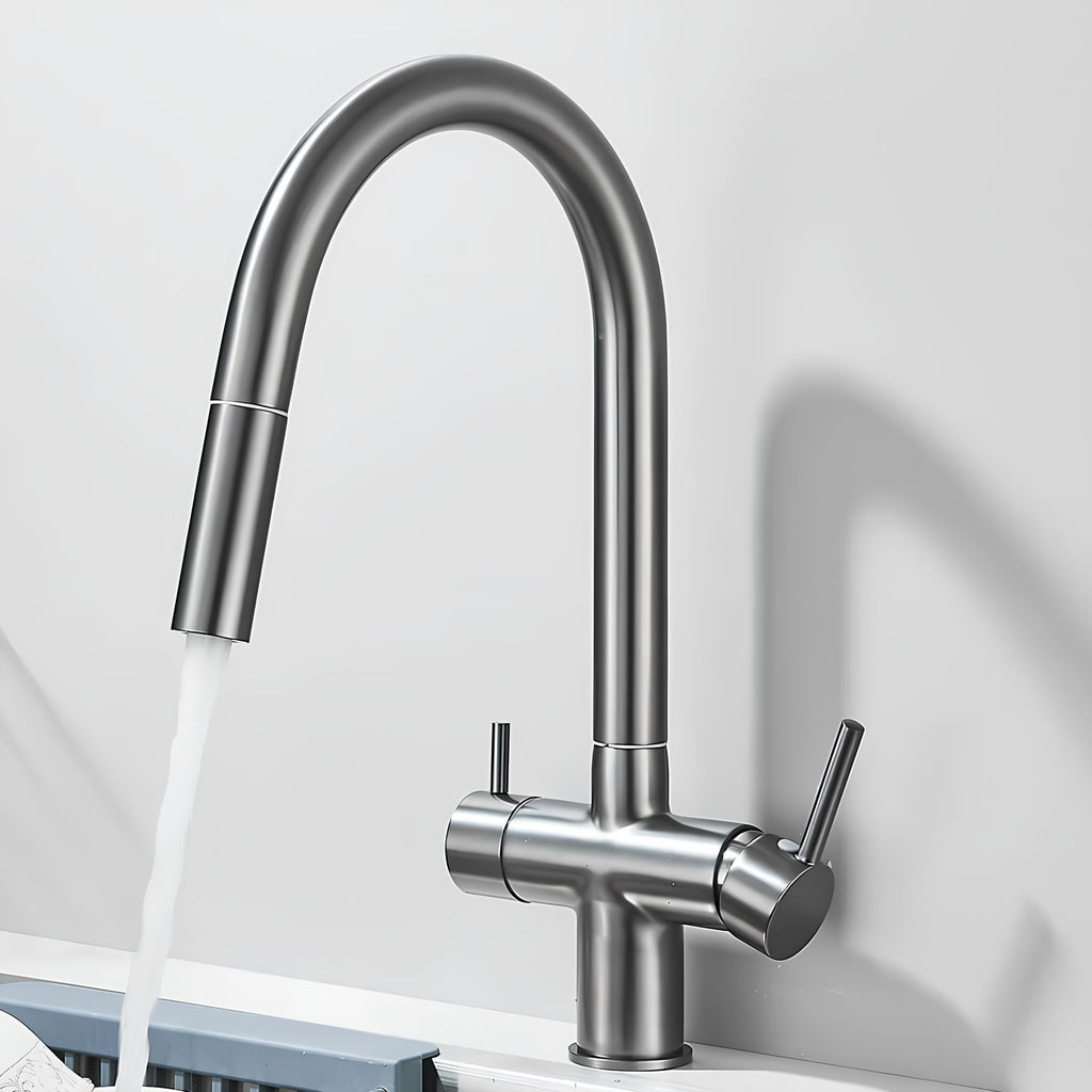 Robinet cuisine douchette rétractable rotation 360°