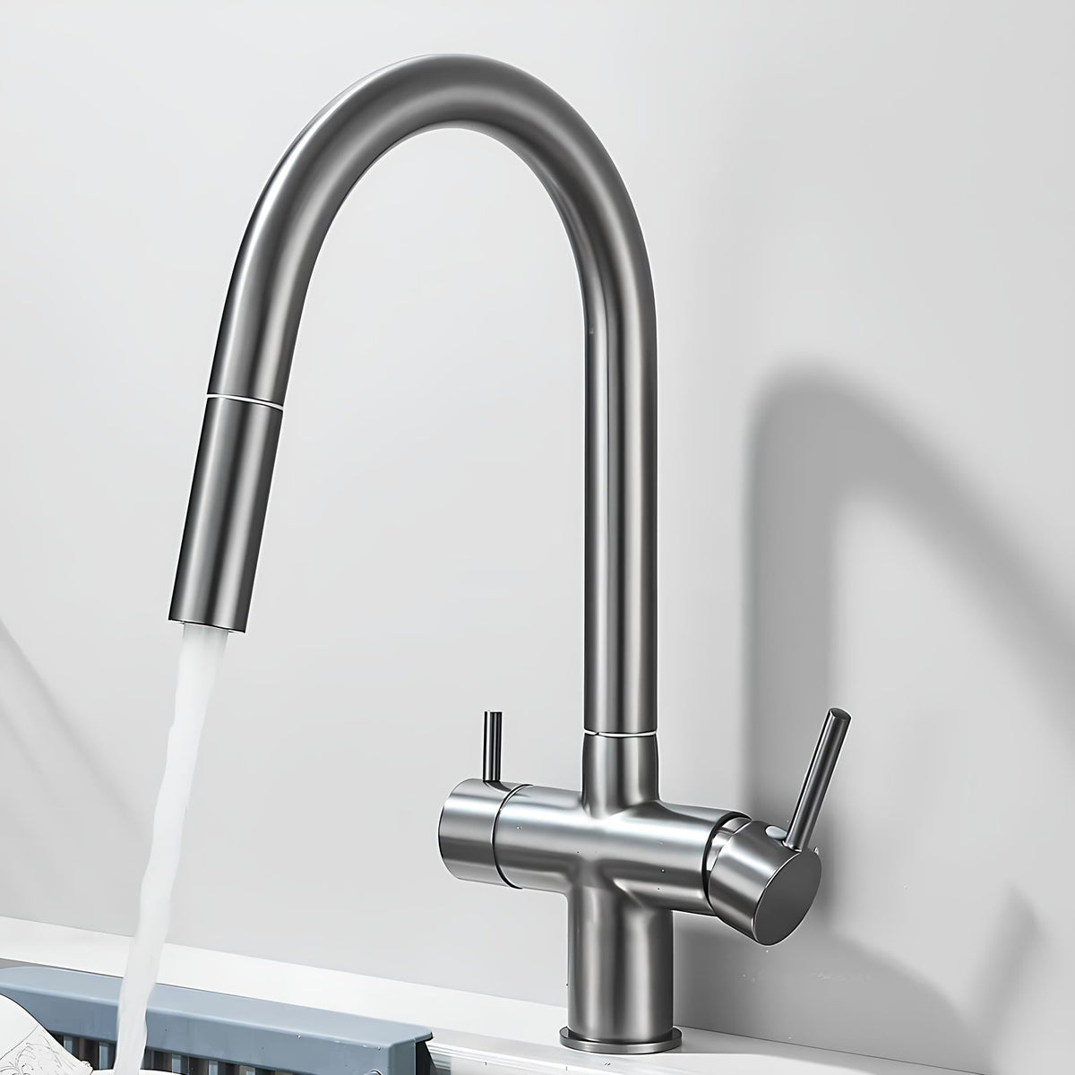 Robinet cuisine douchette rétractable rotation 360°