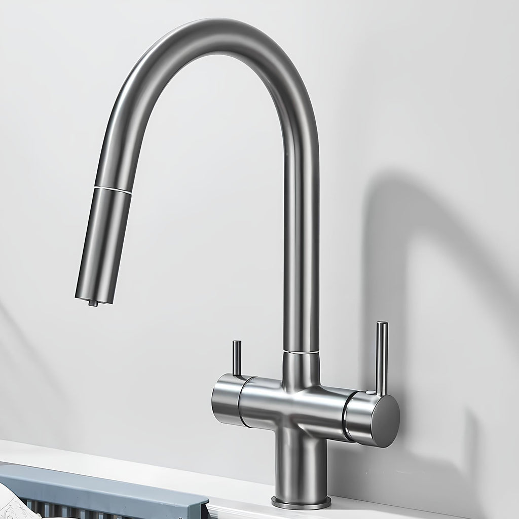 Robinet cuisine douchette rétractable rotation 360°