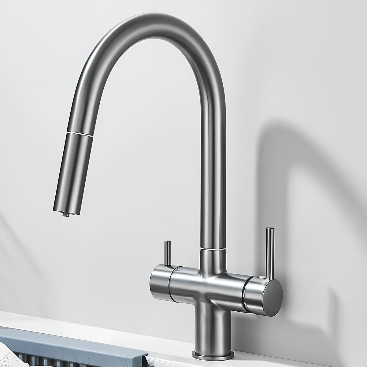 Robinet cuisine douchette rétractable rotation 360°