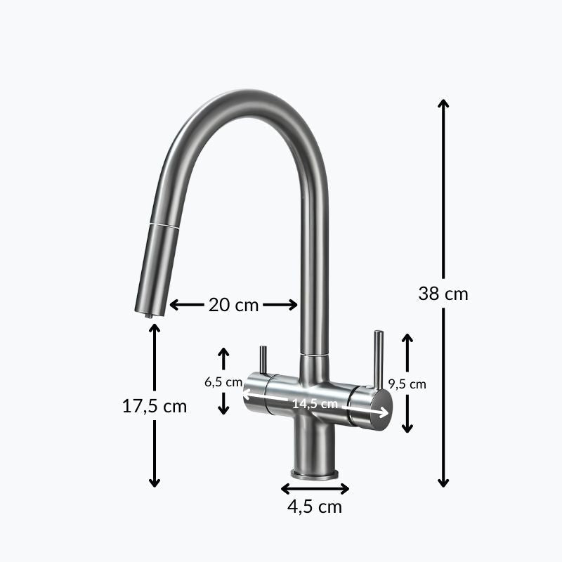 Robinet cuisine douchette rétractable rotation 360°