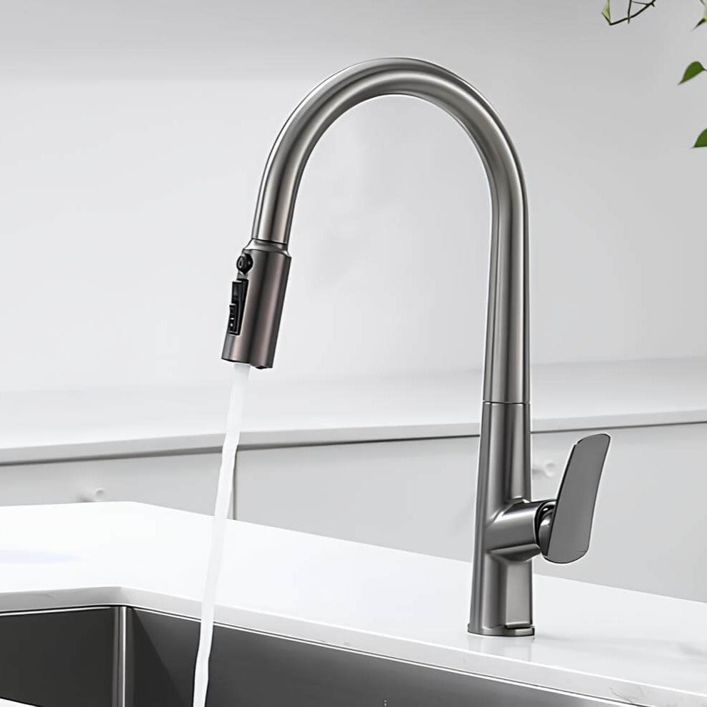 Robinet cuisine laiton avec douchette extractible et eau filtrée