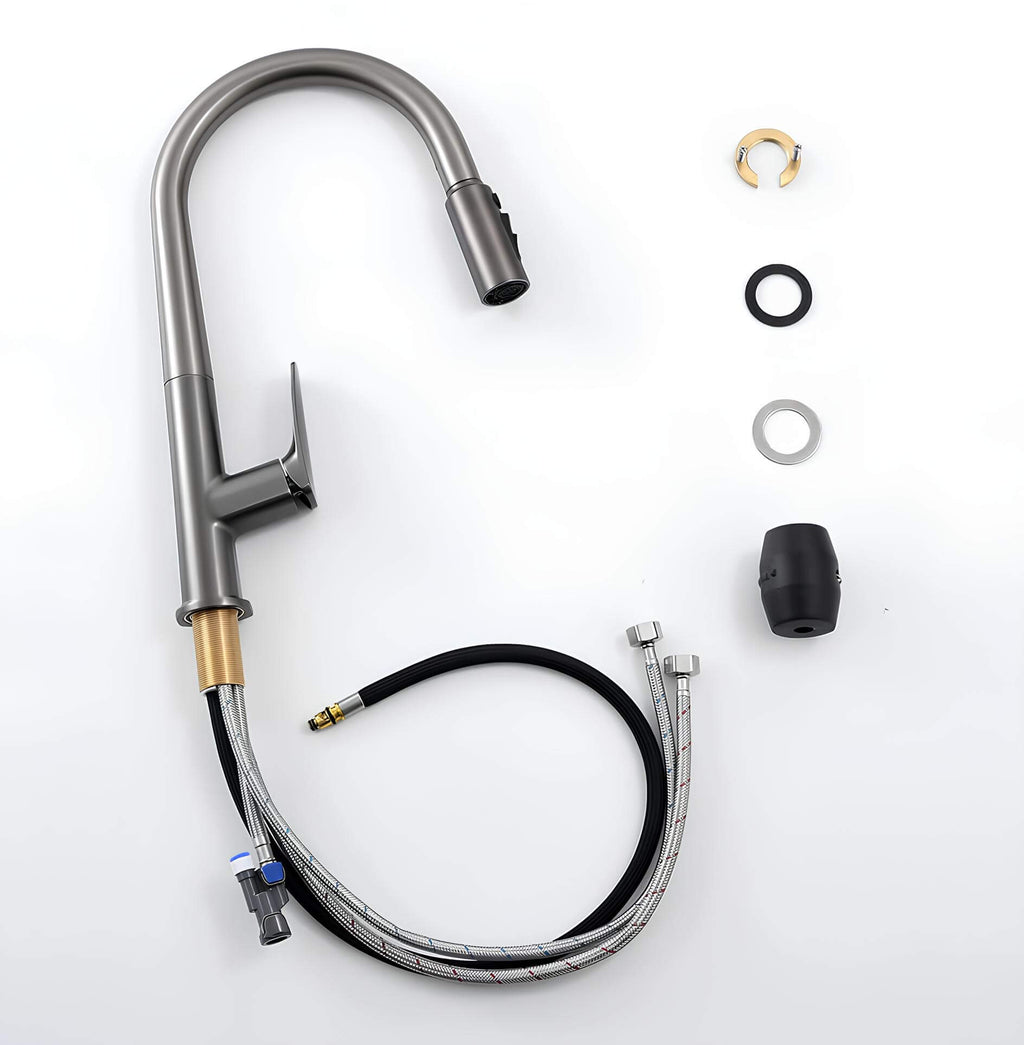 Robinet cuisine laiton avec douchette extractible et eau filtrée