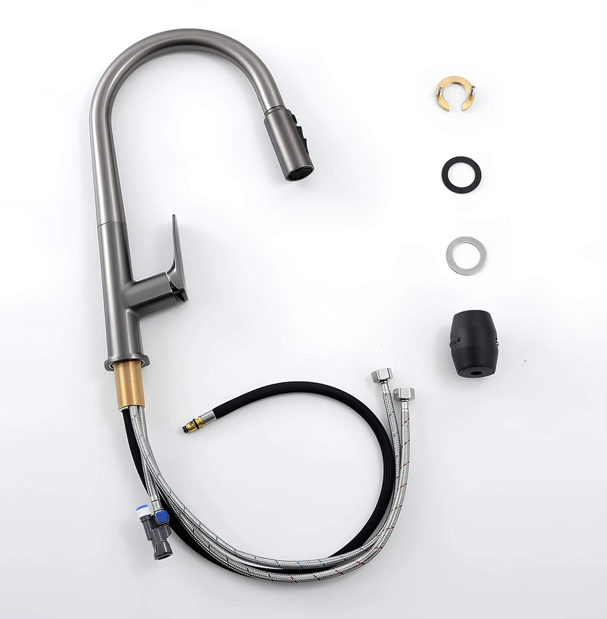 Robinet cuisine laiton avec douchette extractible et eau filtrée