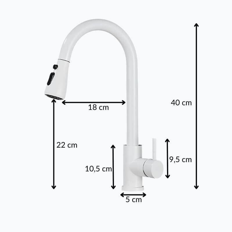 Robinet cuisine laiton douchette extractible 2 jets