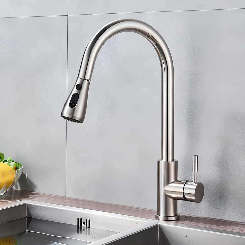 Robinet cuisine laiton douchette extractible 2 jets