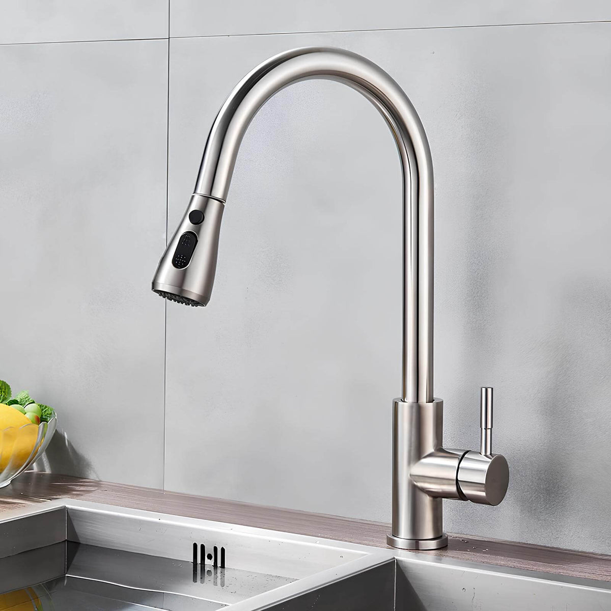 Robinet cuisine laiton douchette extractible 2 jets