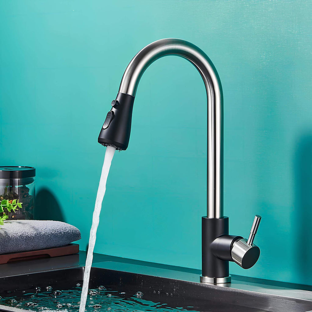 Robinet cuisine laiton douchette extractible 2 jets