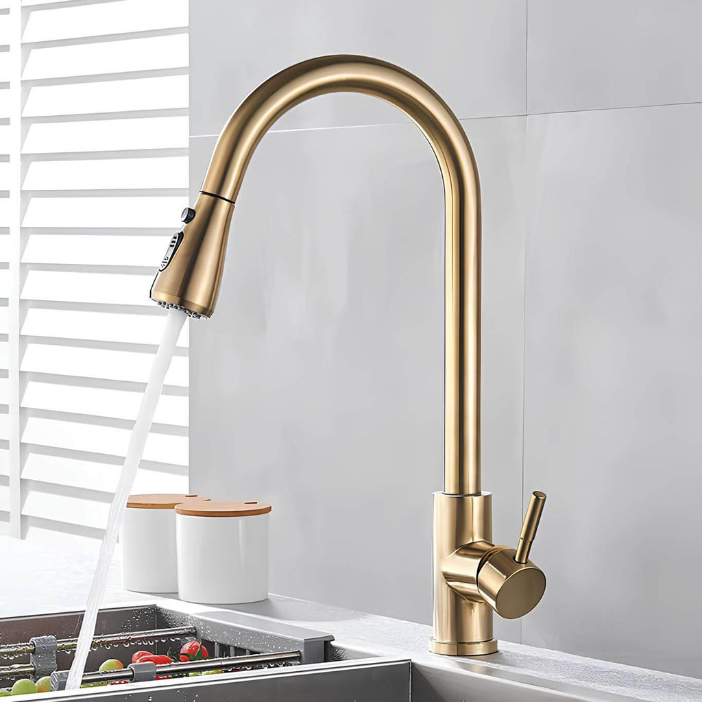 Robinet cuisine laiton douchette extractible 2 jets