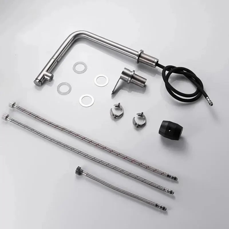 Robinet cuisine escamotable sous fenêtre douchette