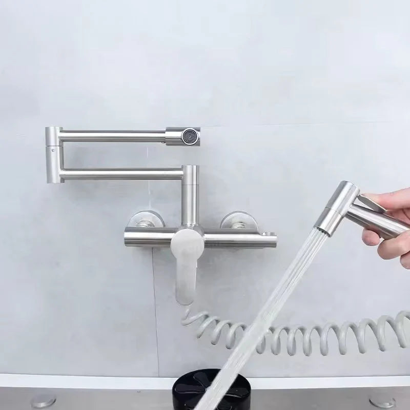 Robinet cuisine rabattable avec douchette