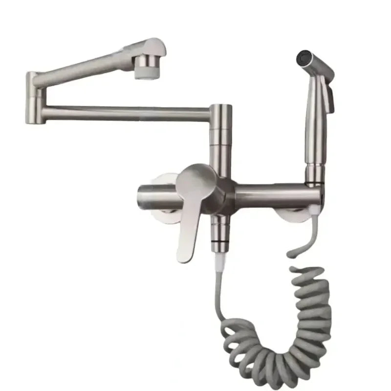 Robinet cuisine rabattable avec douchette