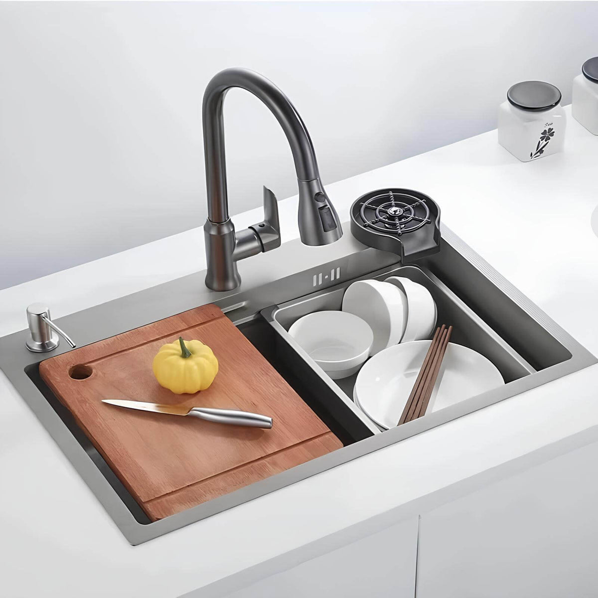 Robinet cuisine extractible bec rétractable