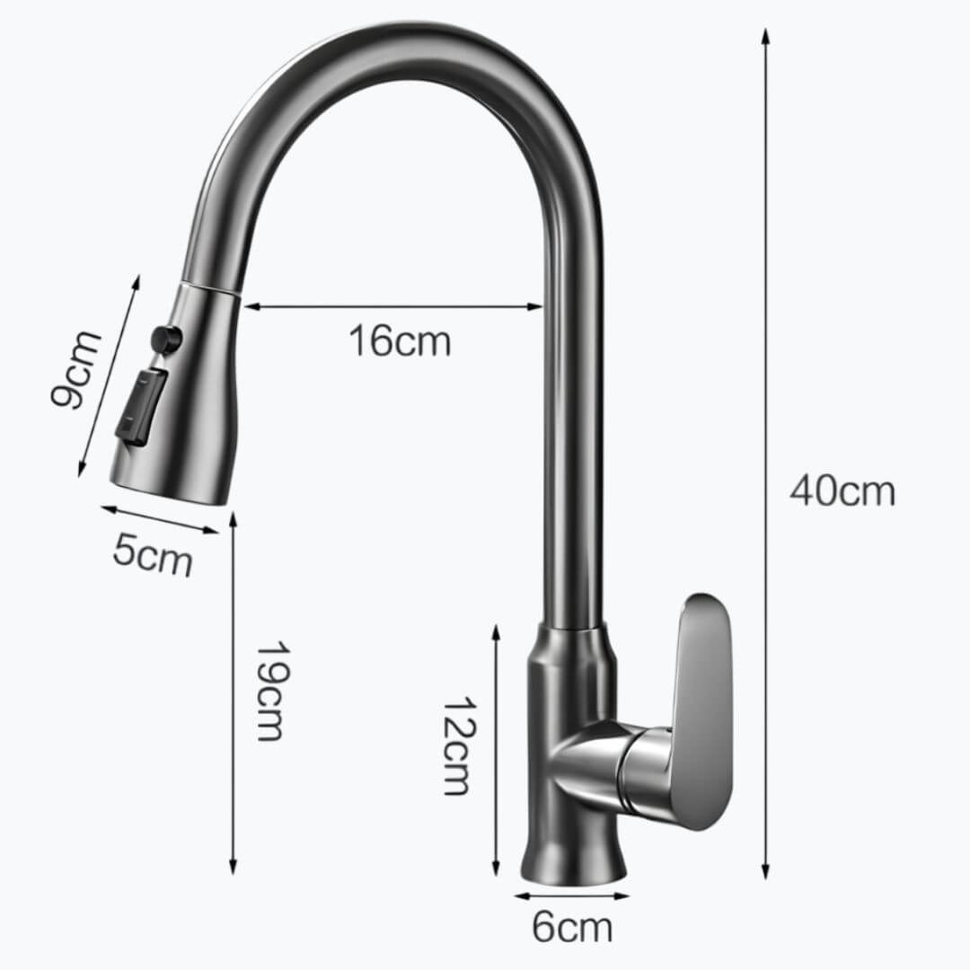 Robinet cuisine extractible bec rétractable