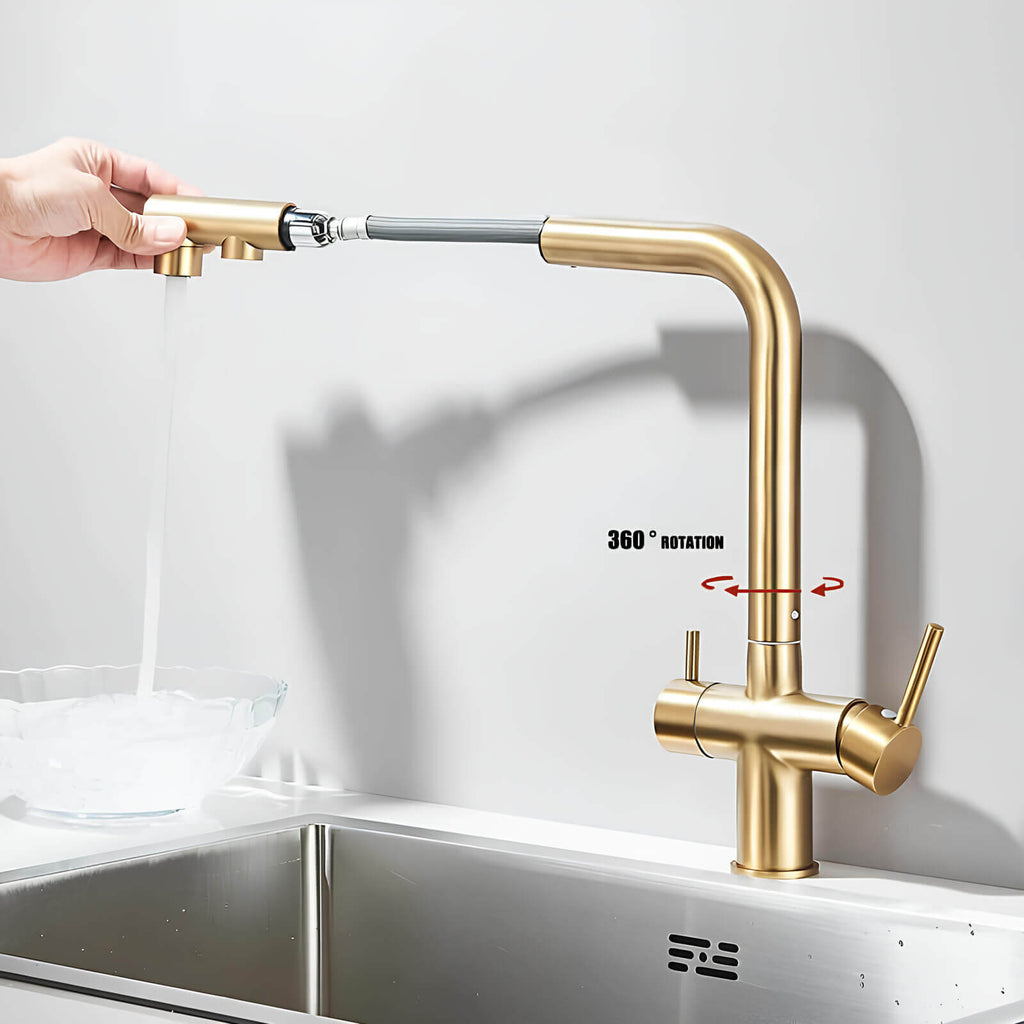 Robinet cuisine filtration 3 en 1 avec douchette