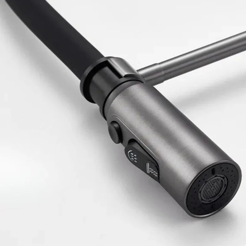 Robinet cuisine flexible noir mono-commande