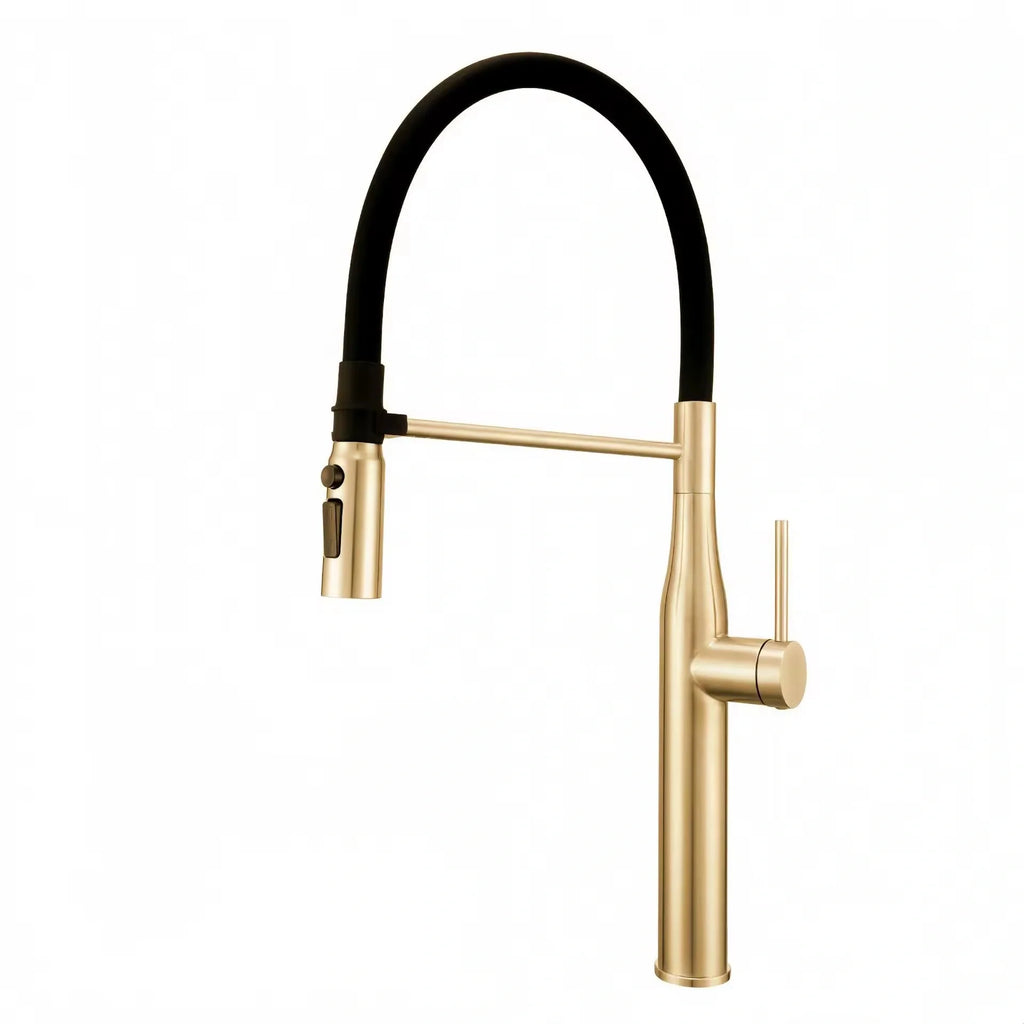 Robinet cuisine flexible noir mono-commande