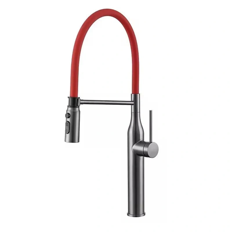Robinet cuisine flexible noir mono-commande