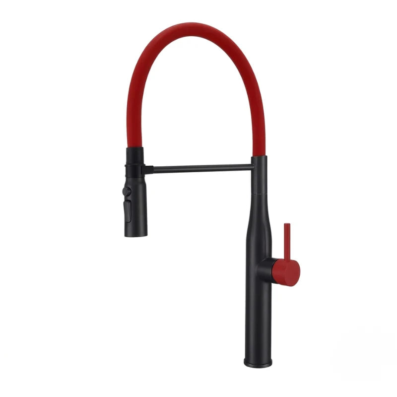 Robinet cuisine flexible noir mono-commande