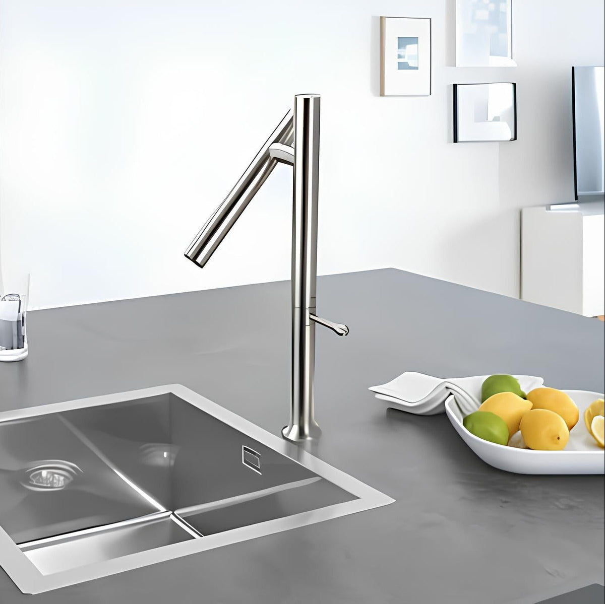 Robinet cuisine inox 304 rotatif 360° mitigeur brossé