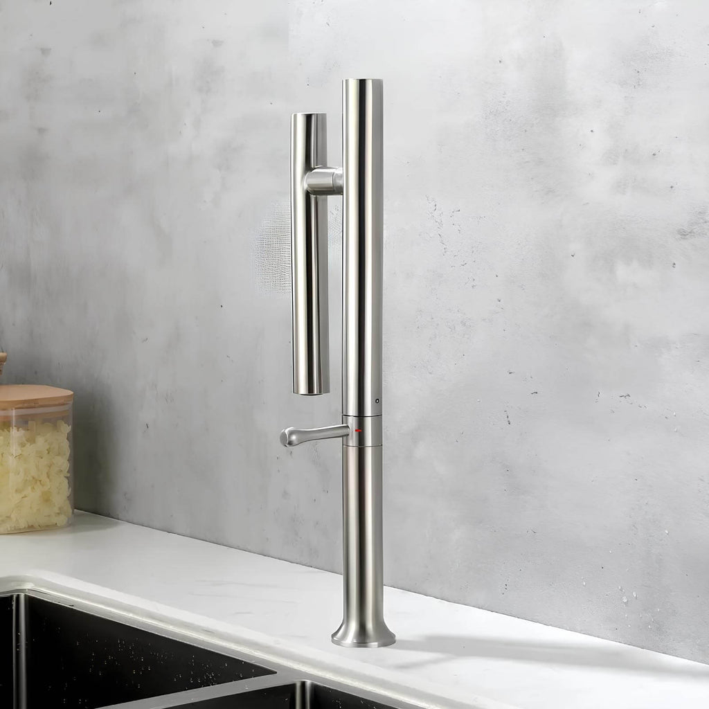 Robinet cuisine inox 304 rotatif 360° mitigeur brossé