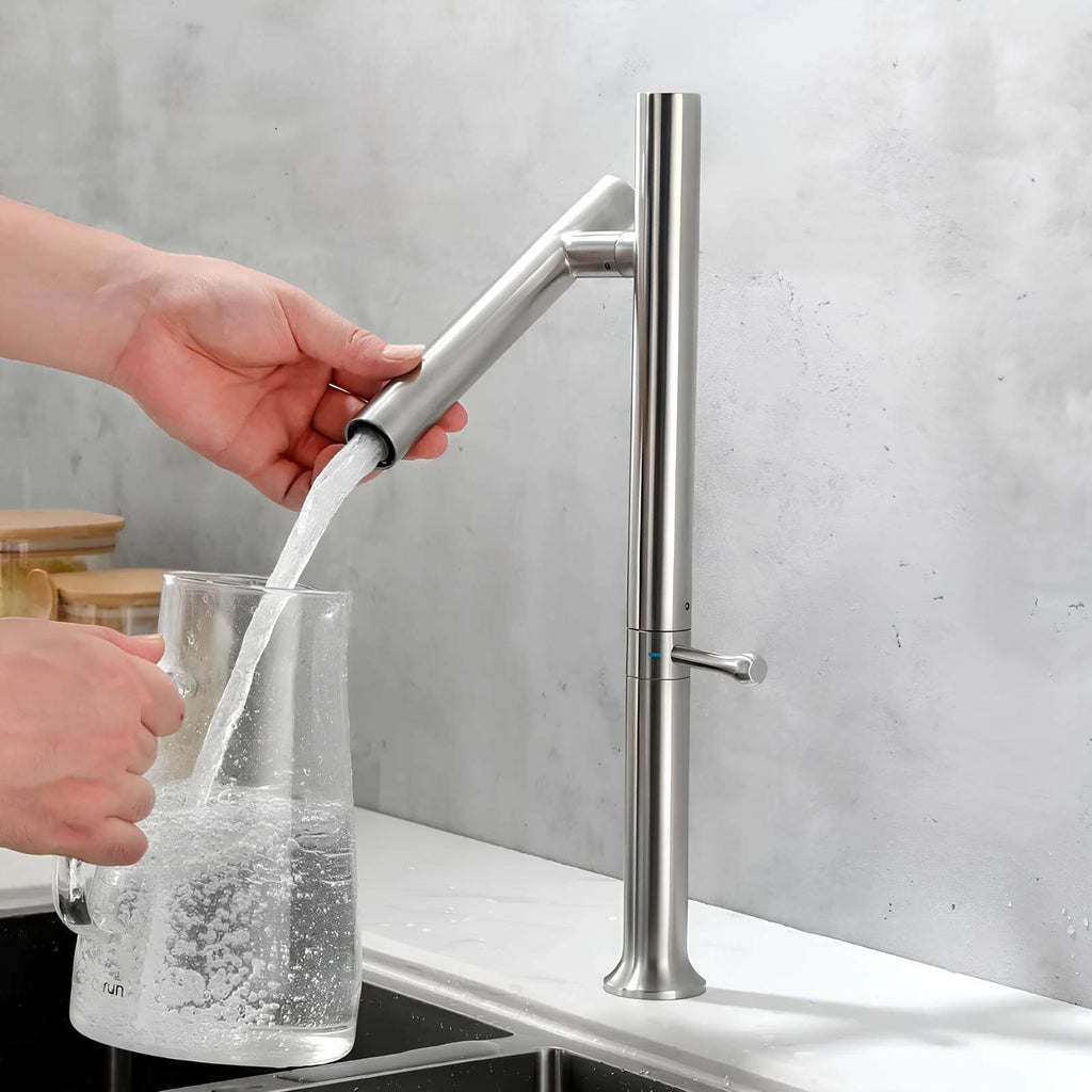 Robinet cuisine inox 304 rotatif 360° mitigeur brossé