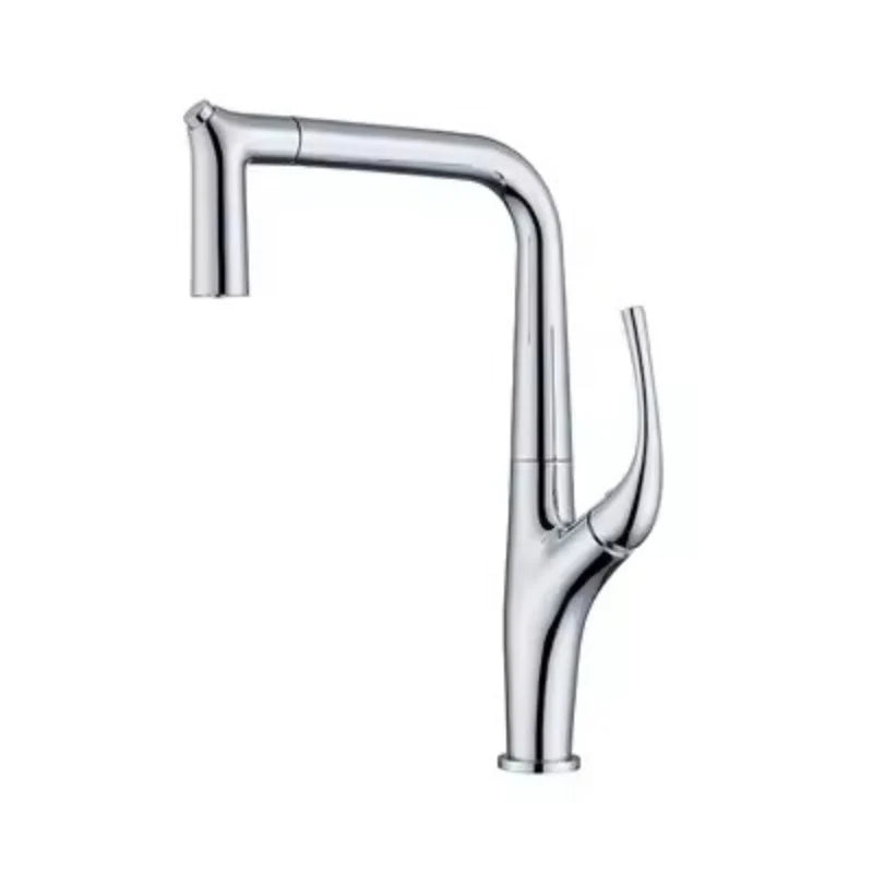 Robinet de cuisine champagne bec anguleux à douchette extractible