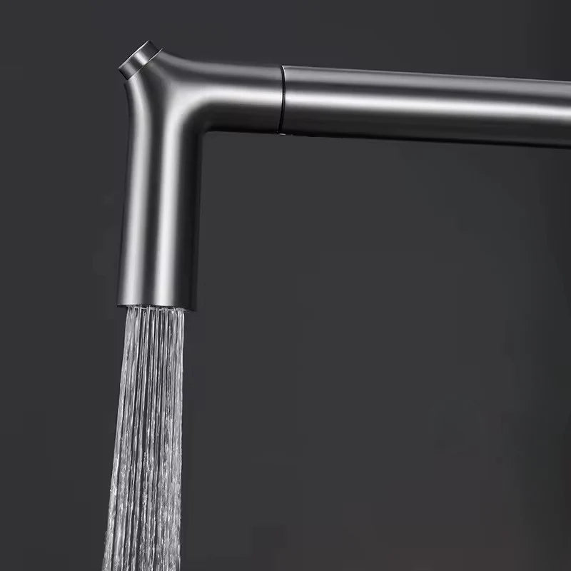 Robinet de cuisine champagne bec anguleux à douchette extractible