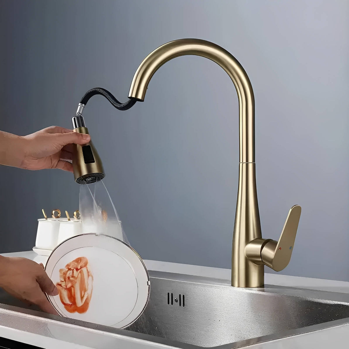 Robinet de cuisine extractible 360° avec douchette