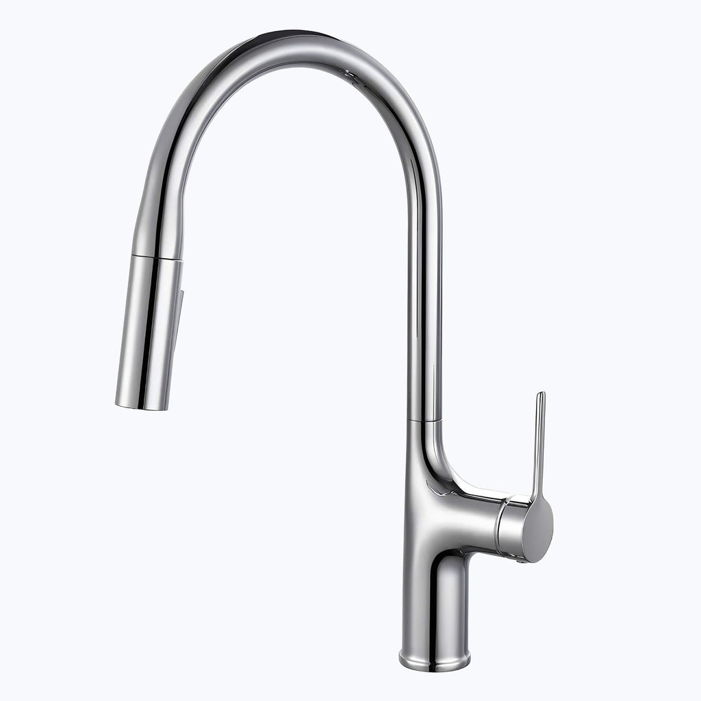 Robinet de cuisine extractible bec haut deux jets