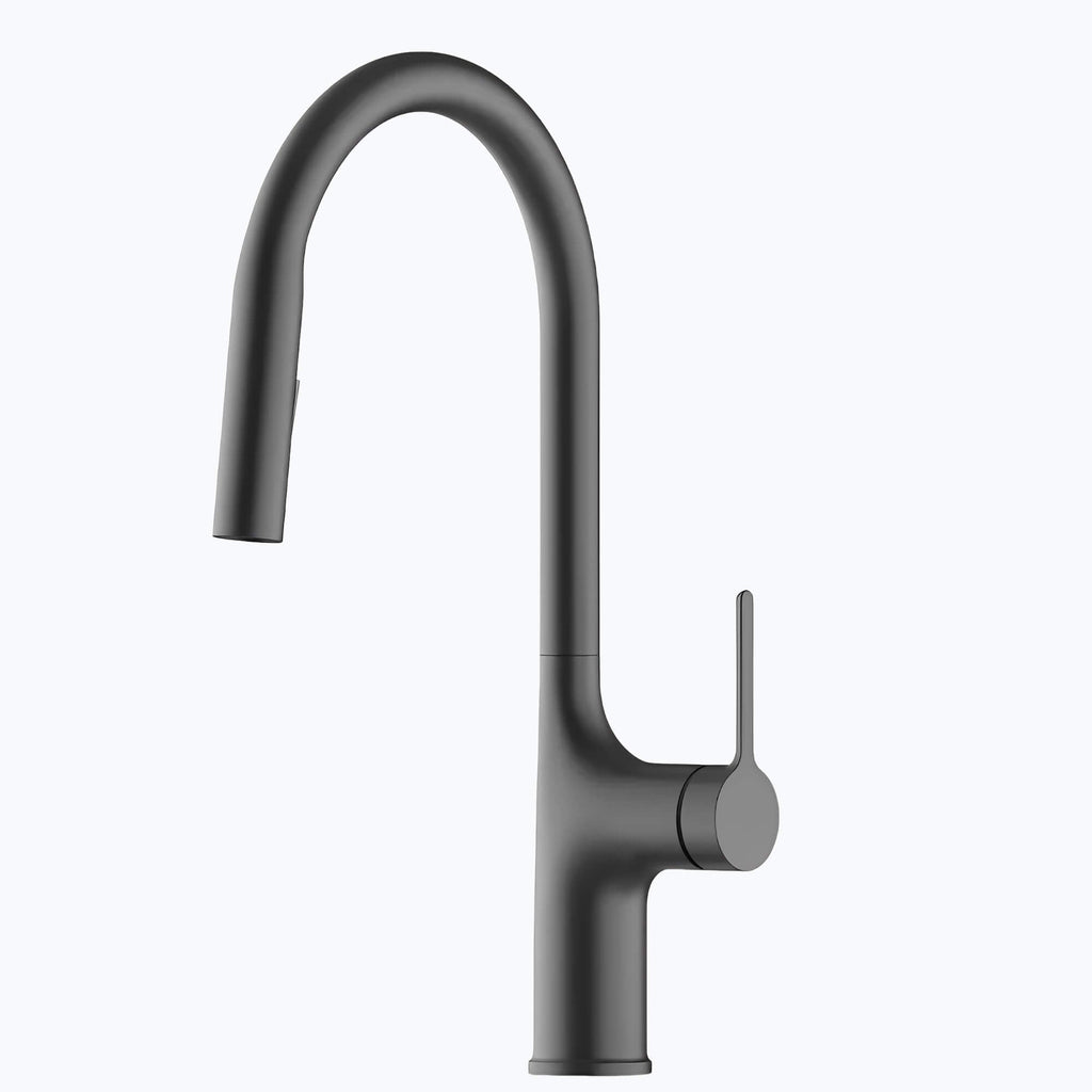Robinet de cuisine extractible bec haut deux jets