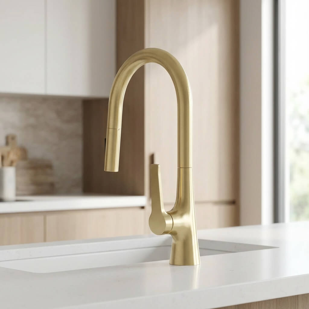 Robinet de cuisine extractible deux jets rotatif