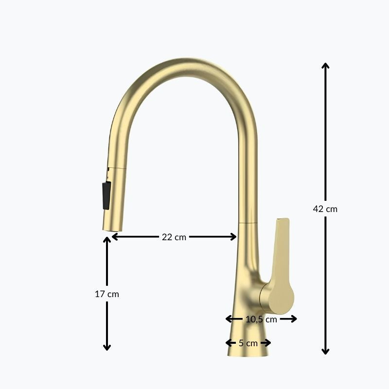 Robinet de cuisine extractible deux jets rotatif