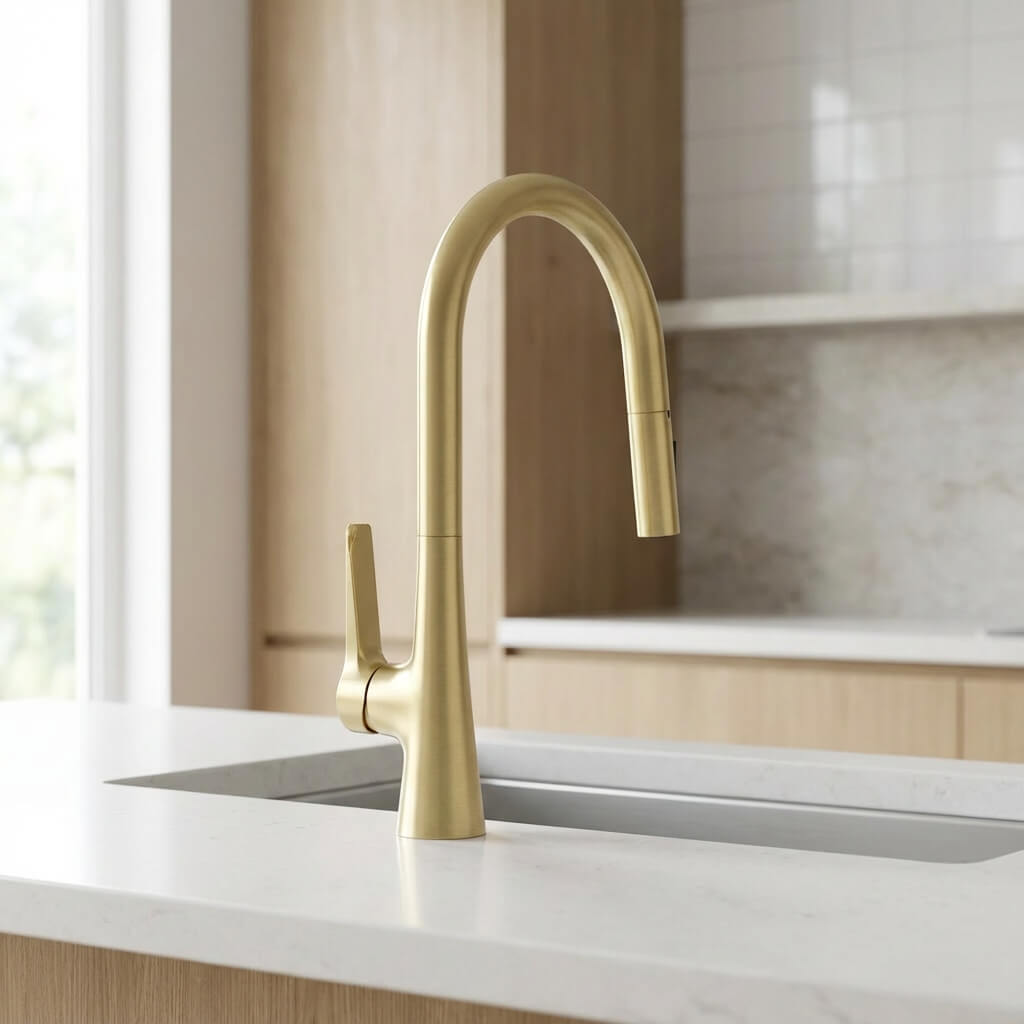 Robinet de cuisine extractible deux jets rotatif