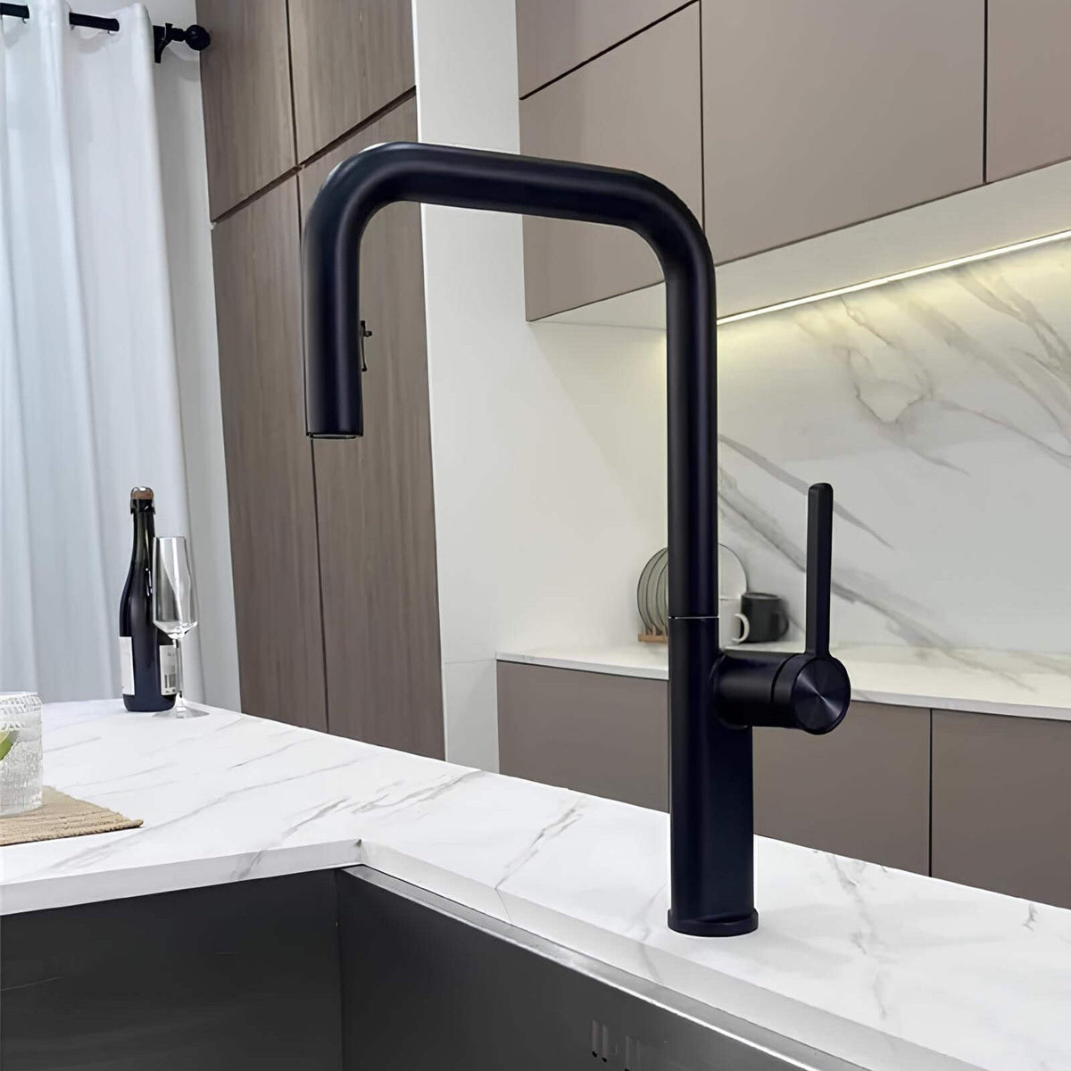 Robinet de cuisine laiton bec extractible rotatif