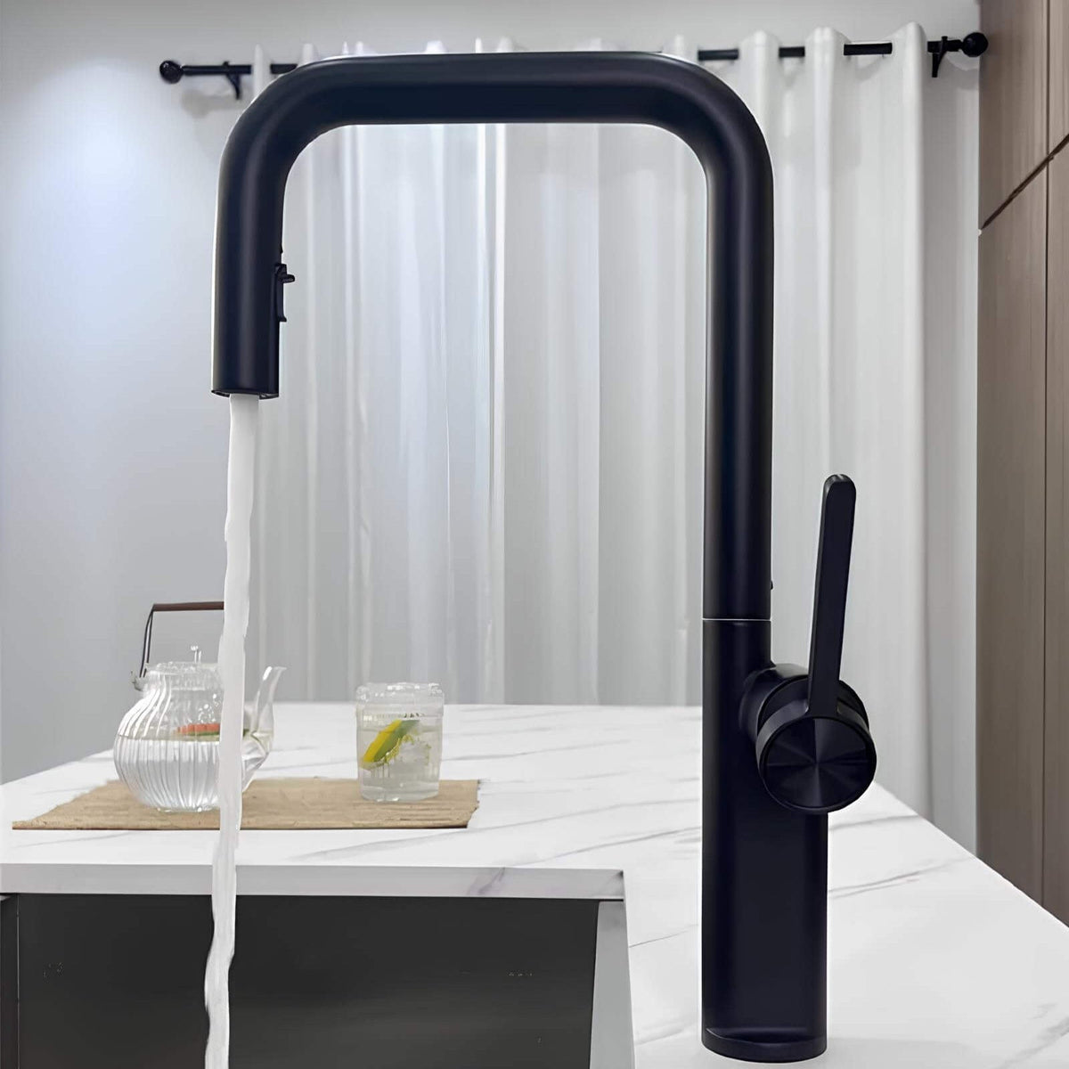 Robinet de cuisine laiton bec extractible rotatif