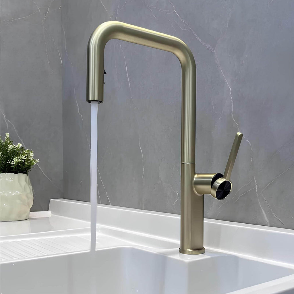 Robinet de cuisine laiton bec extractible rotatif