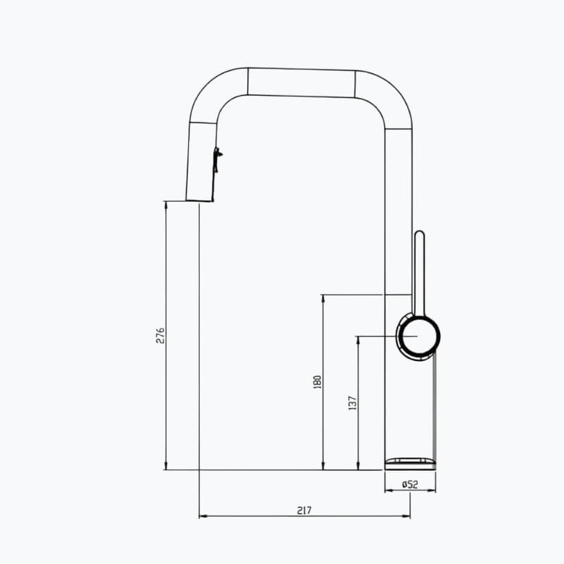 Robinet de cuisine laiton bec extractible rotatif