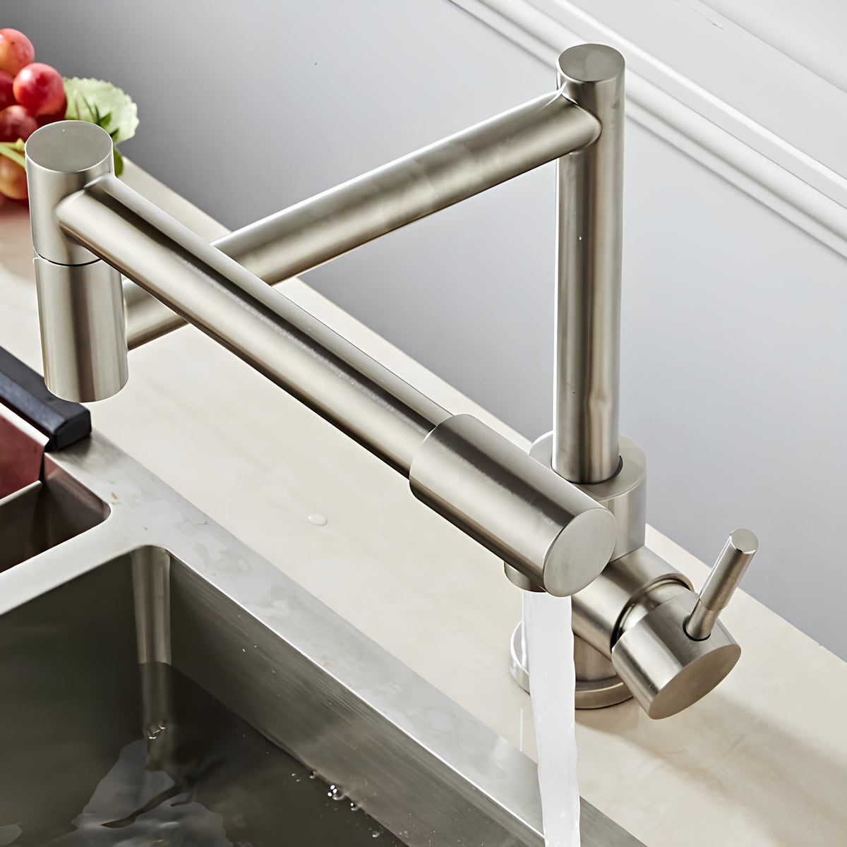 Robinet de cuisine rabattable 360° inox