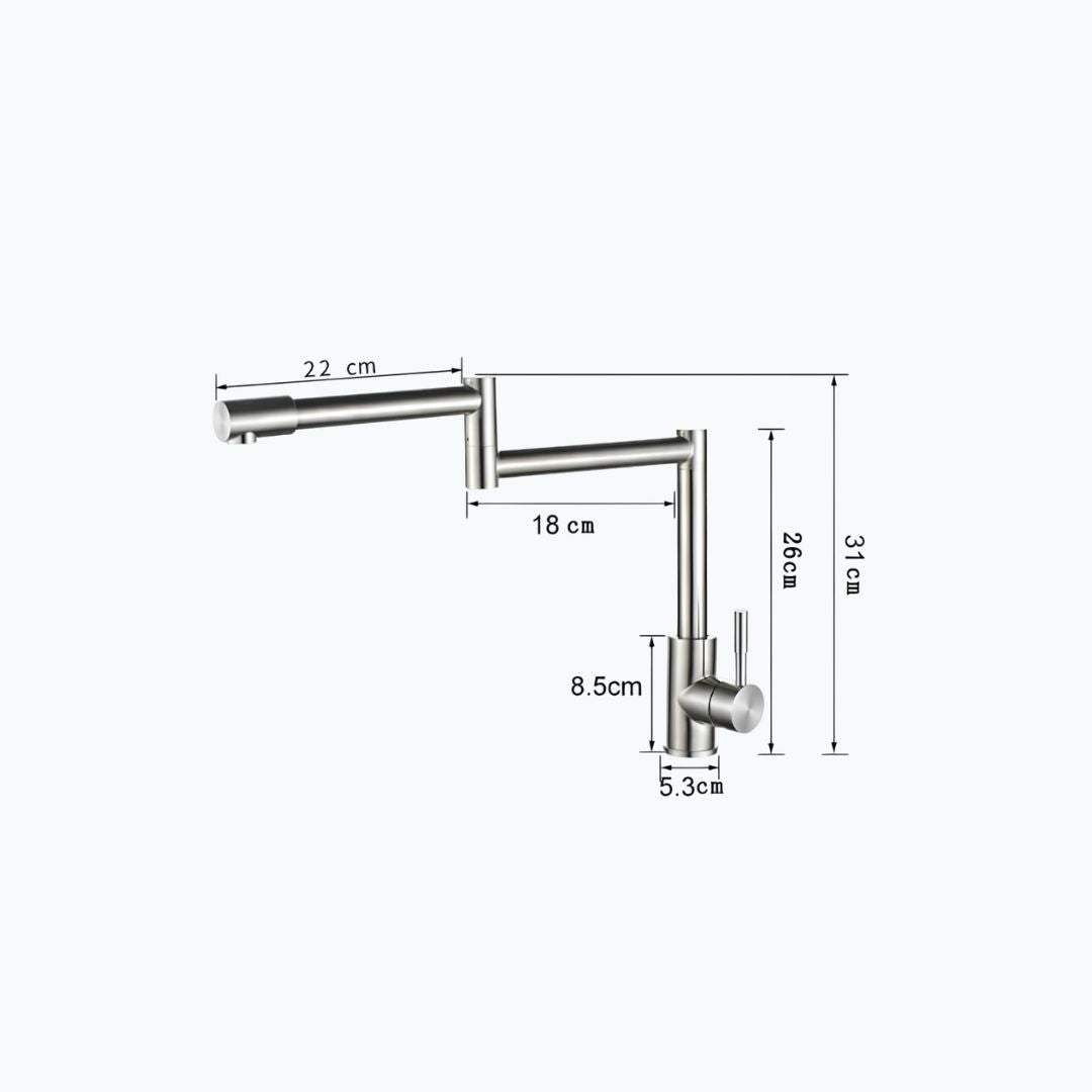 Robinet de cuisine rabattable 360° inox