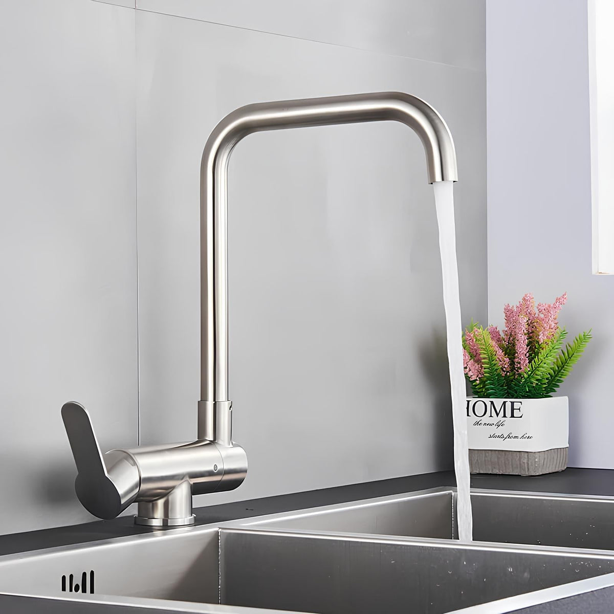 Robinet de cuisine rabattable bec extractible 360°